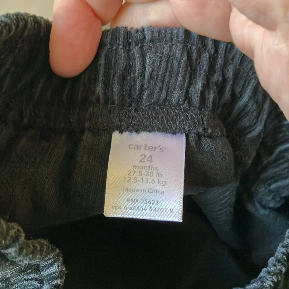 Carters 24 months black corduroy slacks